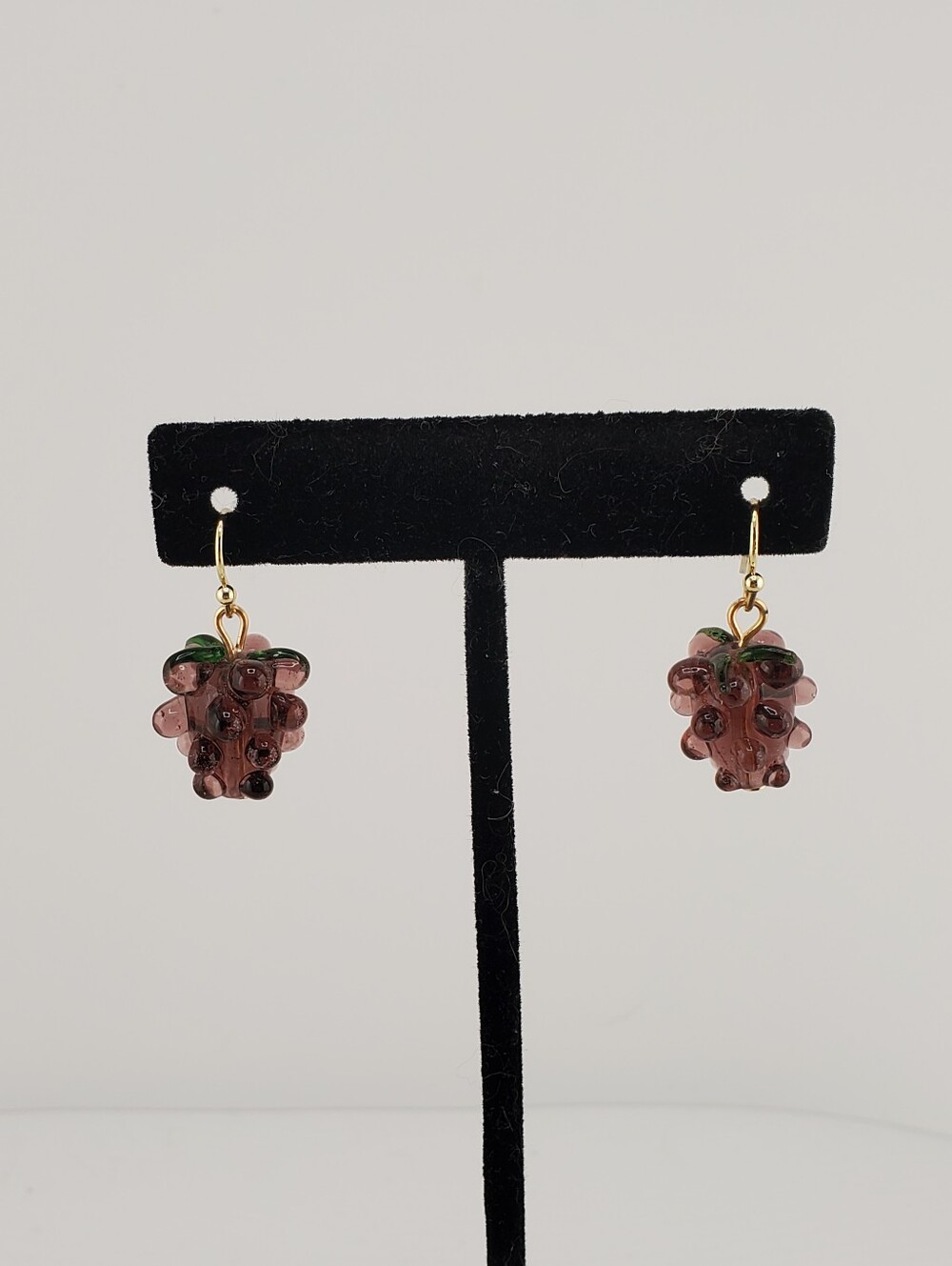 Vintage Glass Grapes Earrings